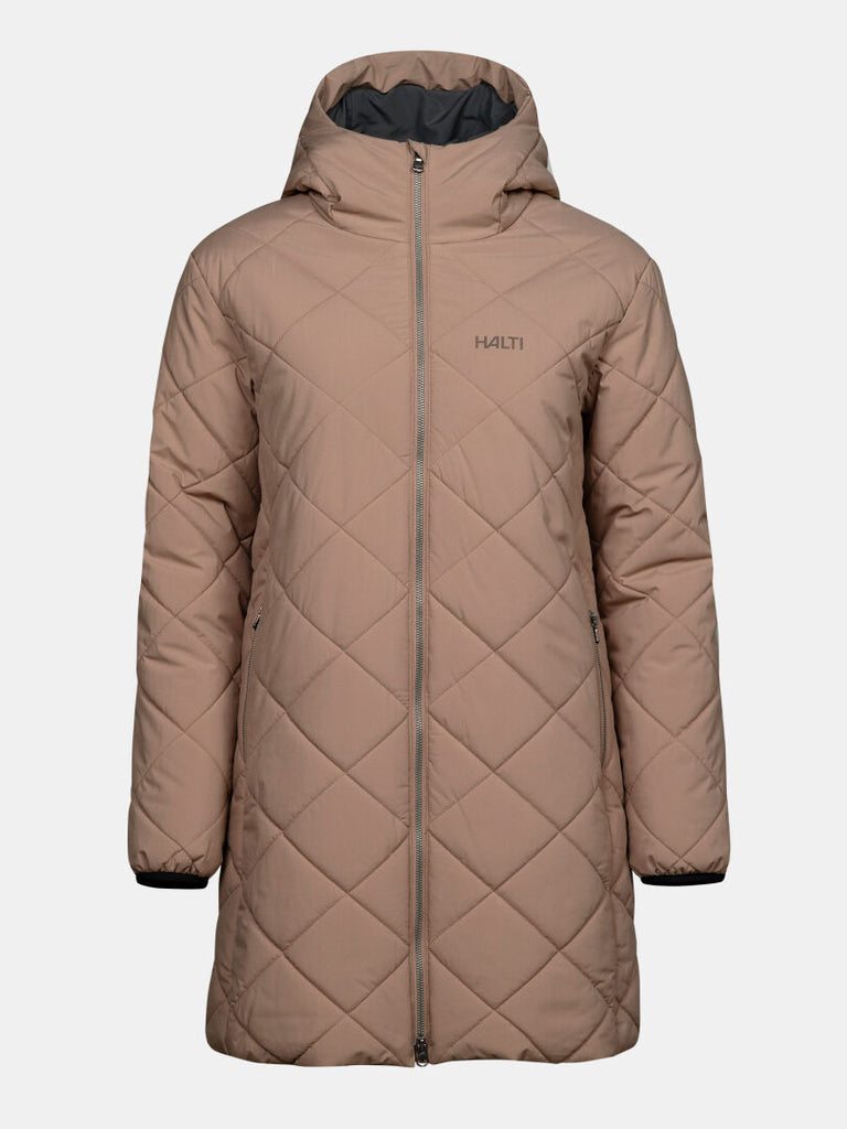 Halti Haapa W Insulated Parka Jacket naisten reisipituinen tikkitakki säädettävällä hupulla