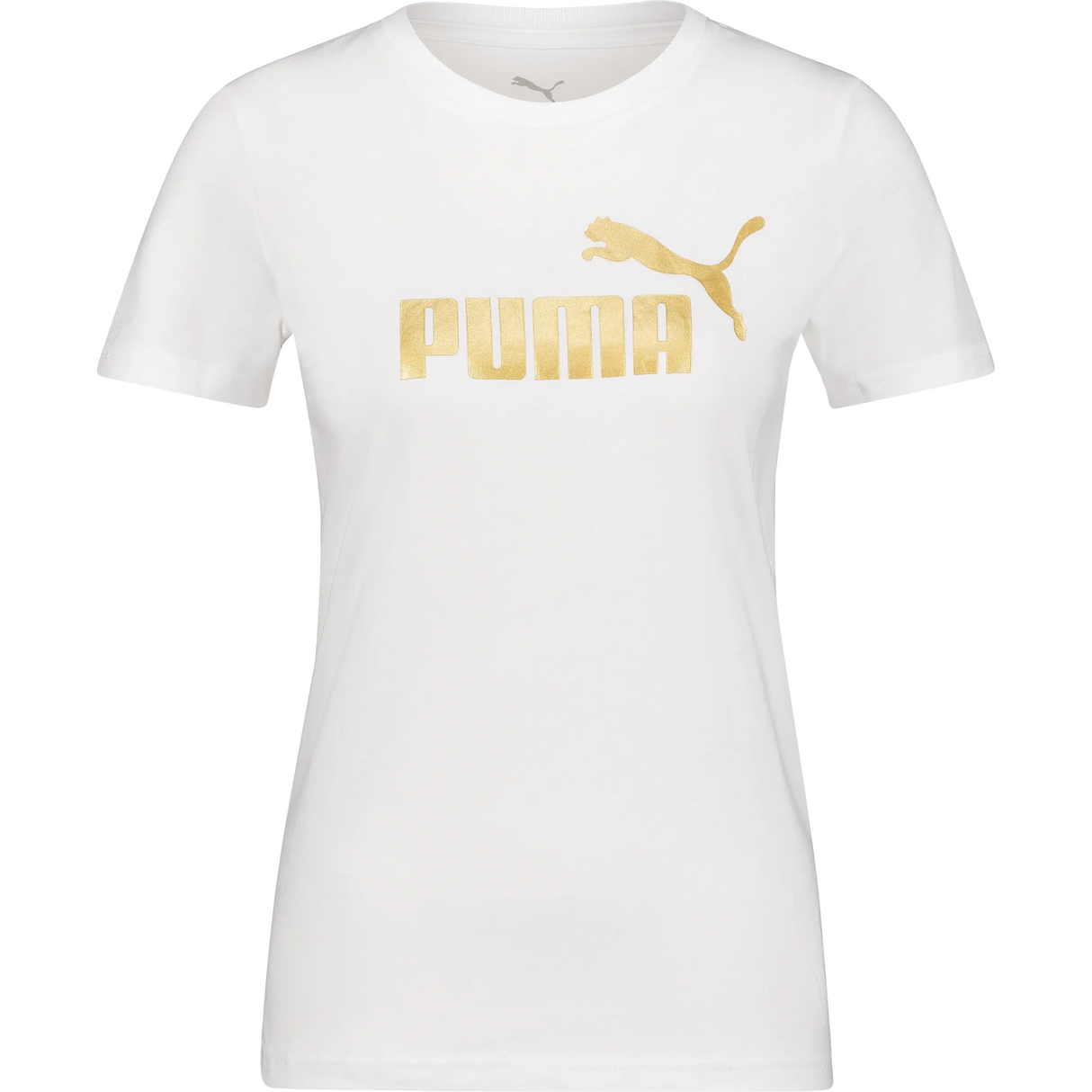 Puma Naisten Metallic Logo Tee White/Gold