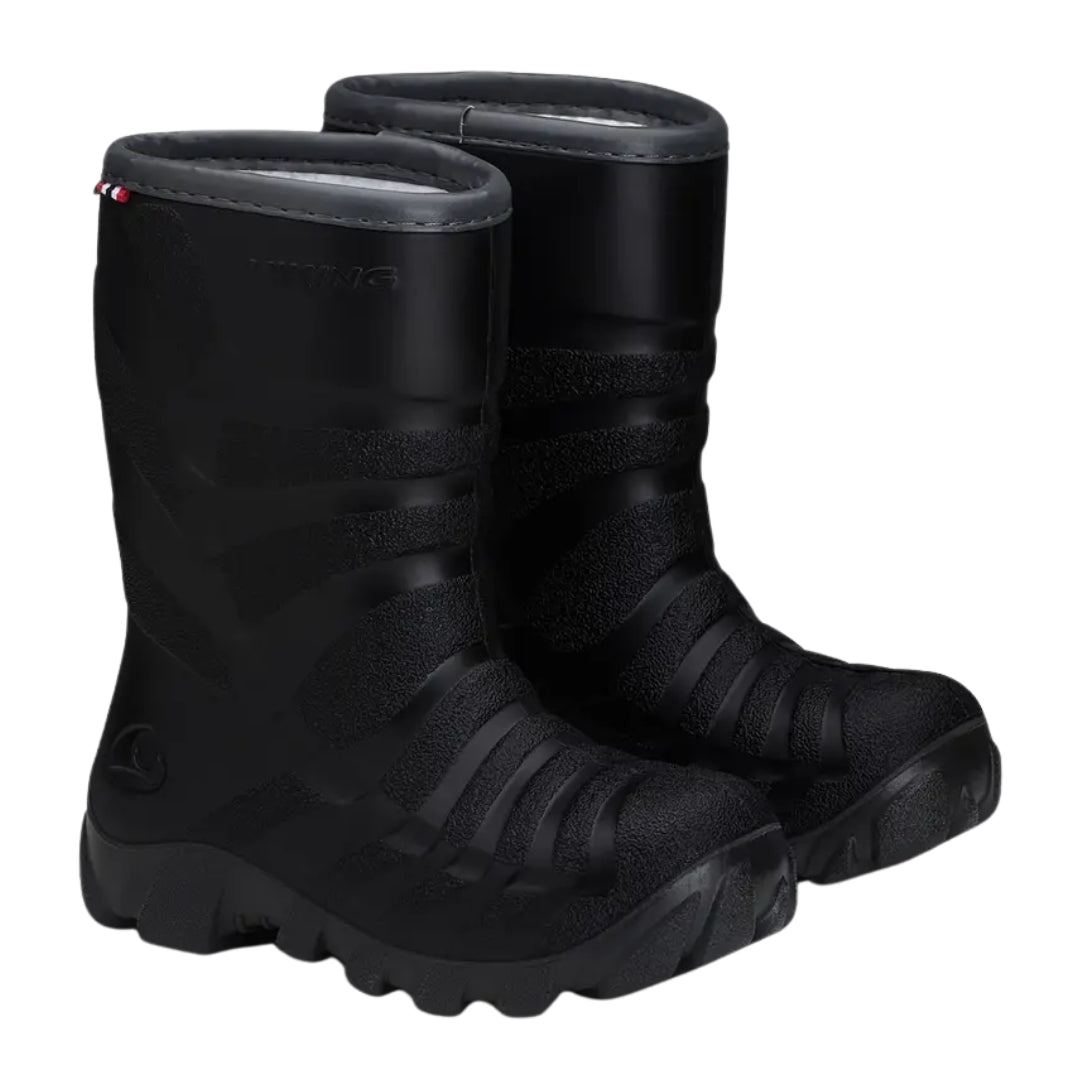 Viking Ultra Warm Thermo Boot lasten talvisaappaat musta harmaa, lämpimät ja vedenpitävät.