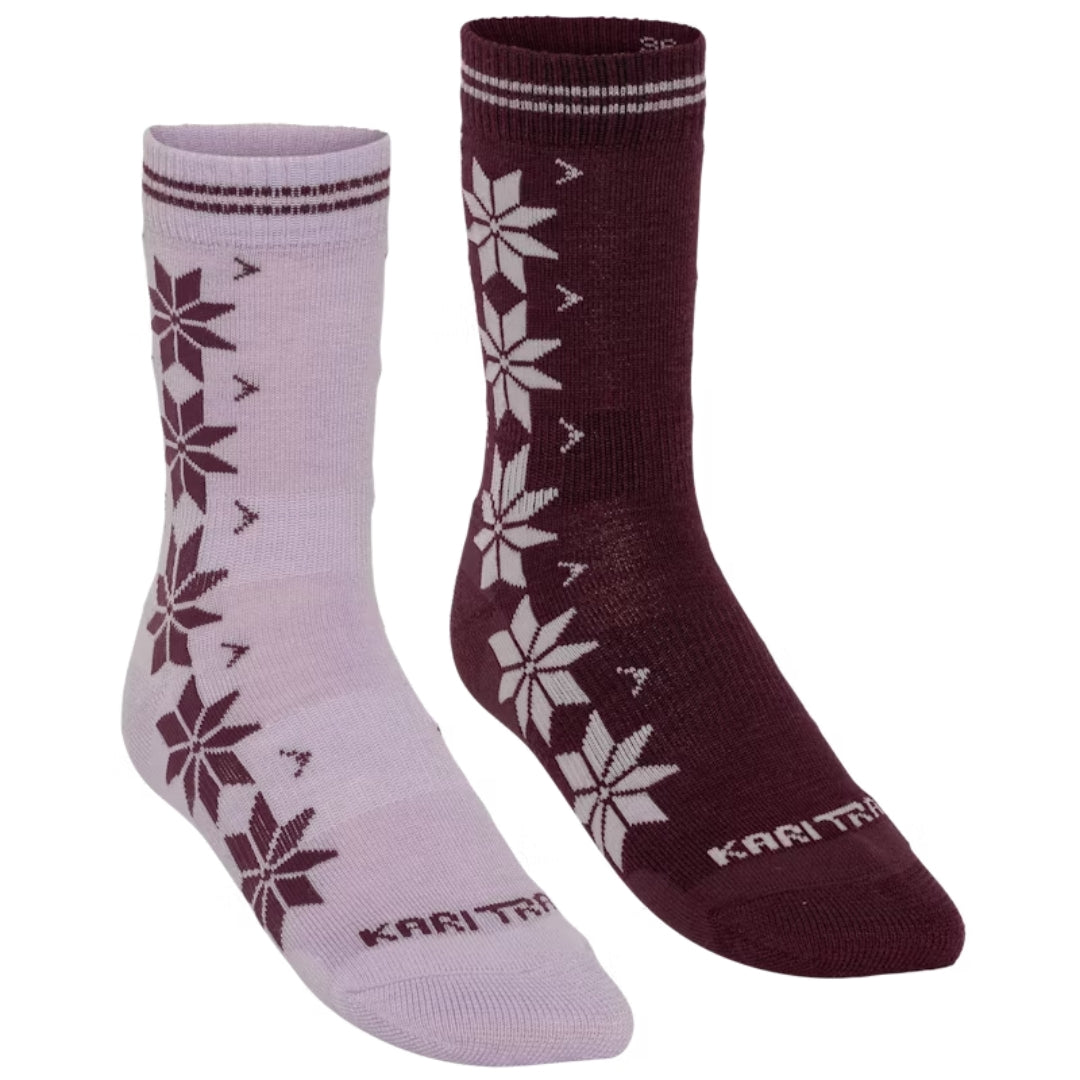 Kari Traa Vinst Wool Socks 2PK - 55% Merino Wool - LIL Dark Pink
