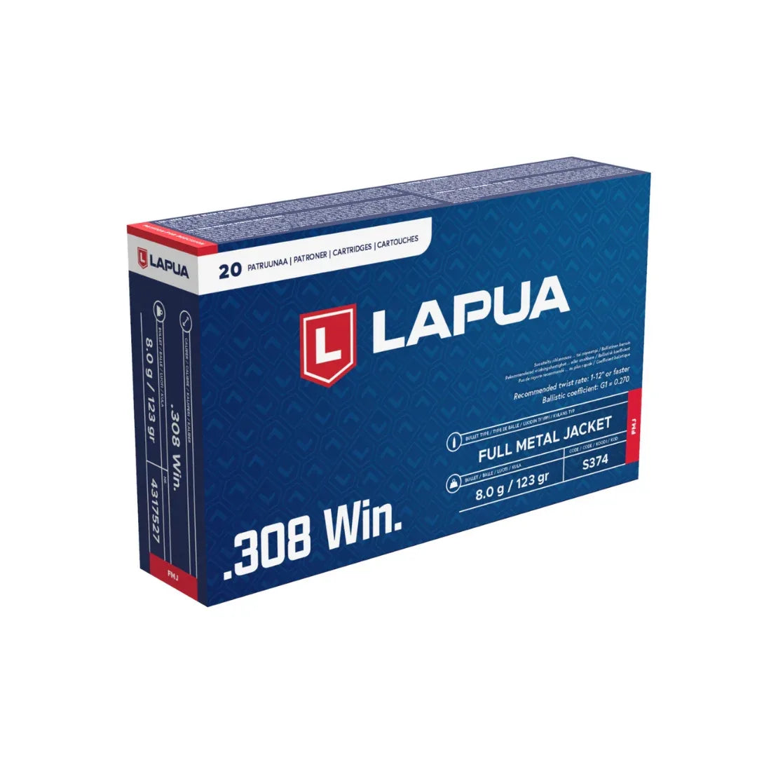Lapua 308 FMJ 8.0g patruuna - Urheilu Pajala