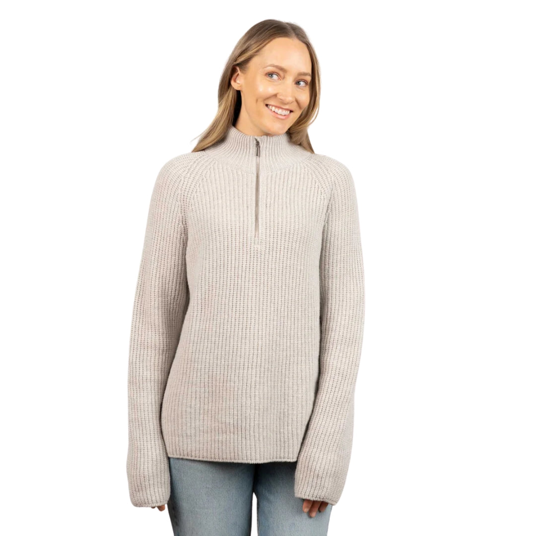 North Outdoor Magnolia naisten merinovillapaita - puuronharmaa