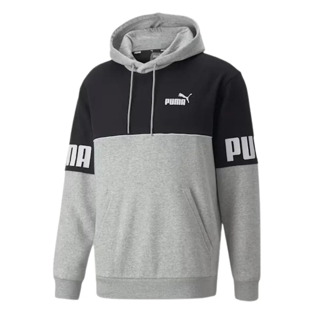 Puma Power Colorblock Hoodie Light Gray Heather - Huppari - Urheilu Pajala