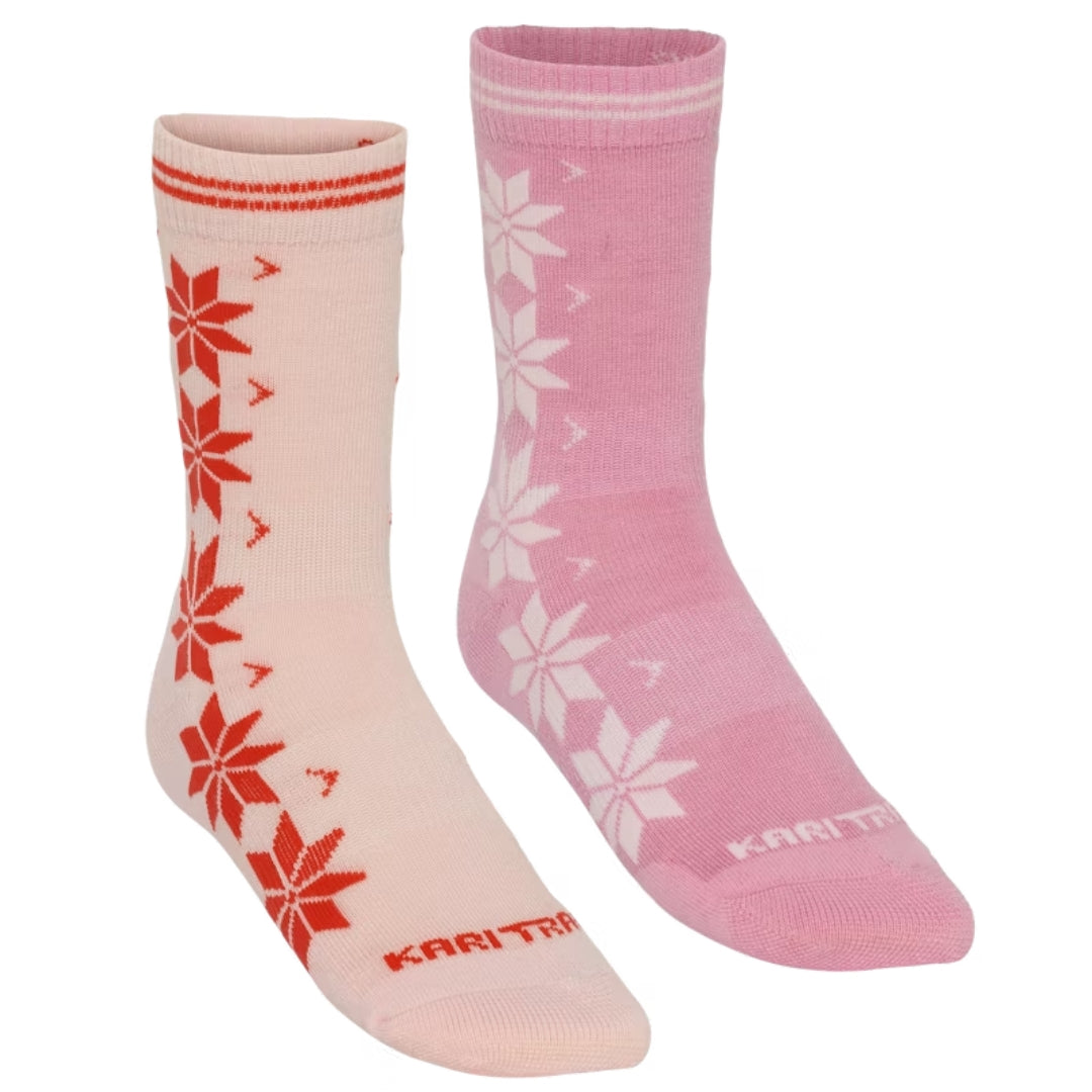 Kari Traa Vinst Wool Socks 2PK - 55% Merino Wool - Gum Pink