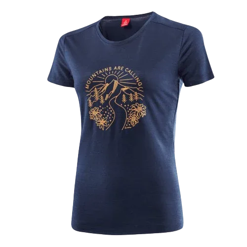 Löffler W Printshirt Mountains MERINO-TENCEL(TM) T-paita - Urheilu Pajala