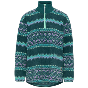 Kari Traa Ruthie Midlayer Half Zip on pehmeä, lämmin ja tyylikäs naisten fleecepaita, joka sopii niin ulkoiluun, retkeilyyn ja talven aktiviteetteihin kuin rentoon arkikäyttöön. Peacock-värinen Ruthie Midlayer yhdistää erittäin pehmeän pile-fleecen, rennon istuvuuden ja näyttävän pohjoismaisesta luonnosta inspiroituneen kuosin.