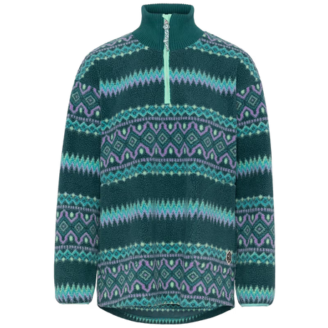 Kari Traa Ruthie Midlayer Half Zip on pehmeä, lämmin ja tyylikäs naisten fleecepaita, joka sopii niin ulkoiluun, retkeilyyn ja talven aktiviteetteihin kuin rentoon arkikäyttöön. Peacock-värinen Ruthie Midlayer yhdistää erittäin pehmeän pile-fleecen, rennon istuvuuden ja näyttävän pohjoismaisesta luonnosta inspiroituneen kuosin.
