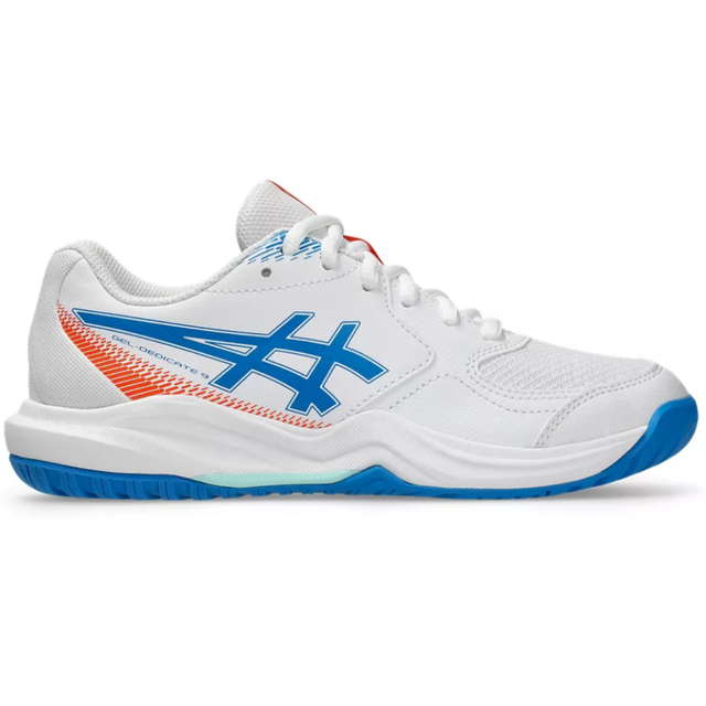 ASICS GEL-DEDICATE 9 GS lasten sisäliikuntakengät värissä valkoinen/ sininen.