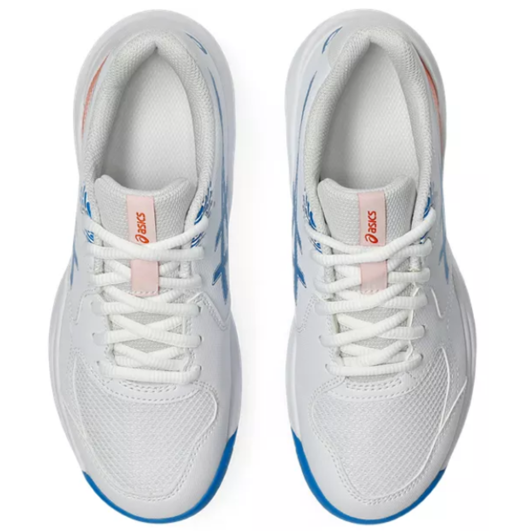 ASICS GEL-DEDICATE 9 GS lasten sisäliikuntakengät värissä valkoinen/ sininen.