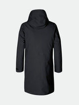 Halti Bergga W Warm DX Parka naisten musta pitkä talvitakki hupulla.