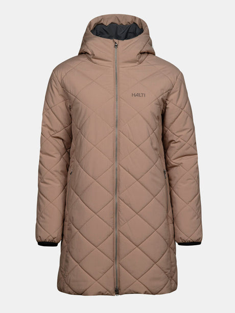 Halti Haapa W Insulated Parka Jacket naisten reisipituinen tikkitakki säädettävällä hupulla