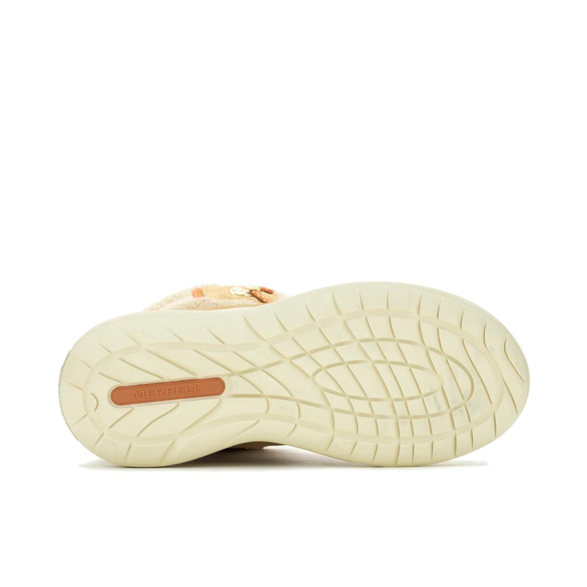 Merrell Marquette Thermo Lace Waterproof on lämmin ja vedenpitävä naisten talvikenkä, joka sopii talven arkikäyttöön, kaupunkikävelyille ja ulkoiluun. Tyylikäs mokkanahkainen päällinen yhdistyy lämpimään fleecevuoriin, eristykseen ja pehmeään askeltuntumaan.