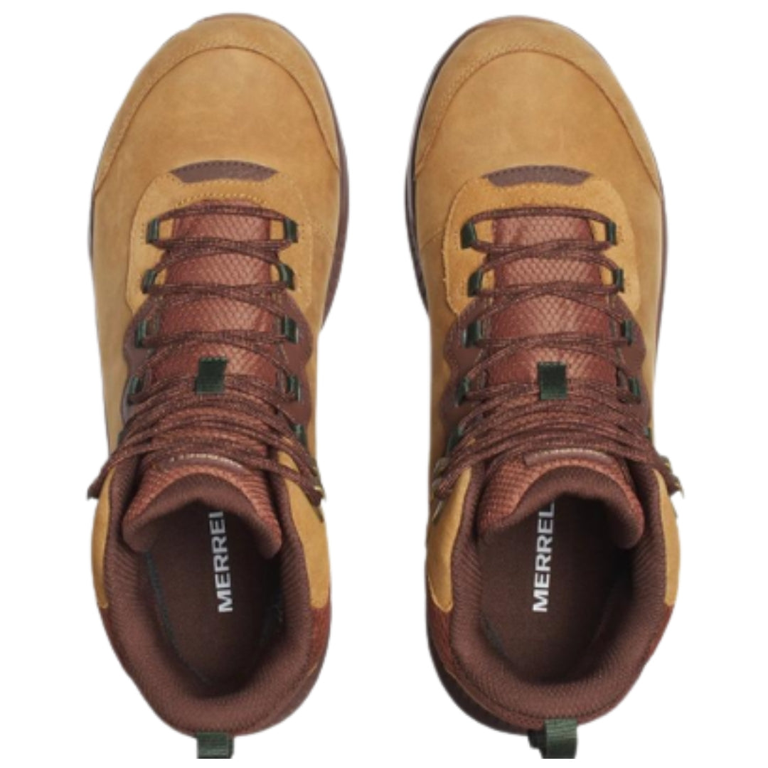 Merrell Speed Strike 2 LTR on miesten vedenpitävä ja lämpöeristetty ulkoilukenkä, joka yhdistää vaelluskengän suojan urheilulliseen muotoiluun. Kuva päältä.