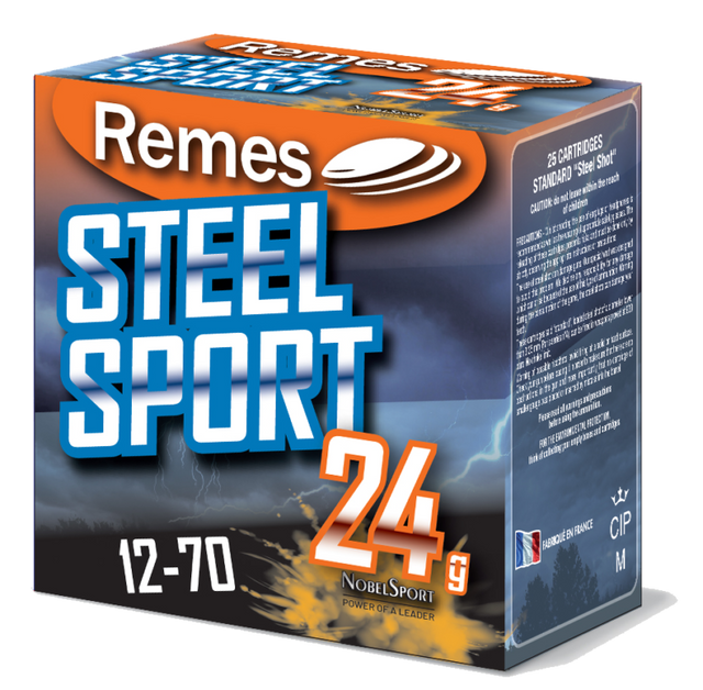 Remes SteelSport by Nobel Sport 12/70 24 g on laadukas teräshaulikonpatruuna, joka on suunniteltu aktiiviseen savikiekkoammuntaan, harjoitteluun ja kilpailukäyttöön. Kevyempi 24 gramman lataus vähentää rekyyliä, mahdollistaa nopean toisen laukauksen ja tarjoaa miellyttävän ampumakokemuksen pitkissäkin harjoituksissa.