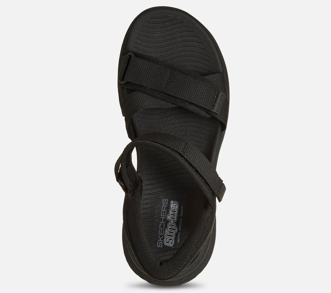 Skechers Slip Ins Max Cushioning Elite 2.0 Sandal Zoe on naisten sandaali, jossa yhdistyvät erittäin pehmeä Max Cushioning mukavuus, helppo pukeminen ja jalkaterää tukeva rakenne. Tämä Skechers sandaali on suunniteltu erityisesti kesäiseen kävelyyn, vapaa aikaan ja jokapäiväiseen käyttöön, kun kengältä halutaan keveyttä ja tehokasta vaimennusta.