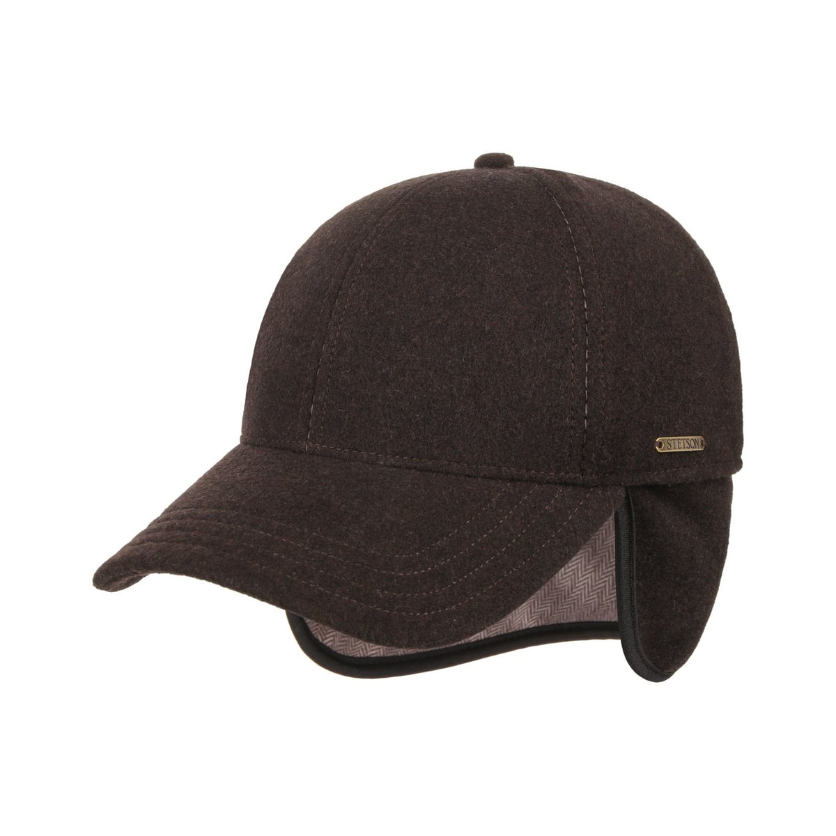 Stetson Vaby Ear Flaps Cap&nbsp;on tyylikäs ja lämmin talvilippalakki, jossa yhdistyvät klassinen baseball lippiksen muoto ja käytännöllinen korvien sekä niskan lisäsuoja. Laadukas villasekoite, pehmeä pintamateriaali ja alas taitettavat korvaläpät tekevät lakista hyvän valinnan kylmiin syys ja talvipäiviin.