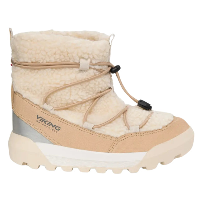 Viking Expower Flake Warm WP SL lasten talvikengät vaaleanbeigenä.