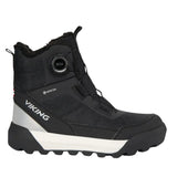 iking Expower Warm GTX BOA mustat lasten talvikengät vedenpitävällä GORE-TEX-kalvolla