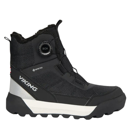 iking Expower Warm GTX BOA mustat lasten talvikengät vedenpitävällä GORE-TEX-kalvolla