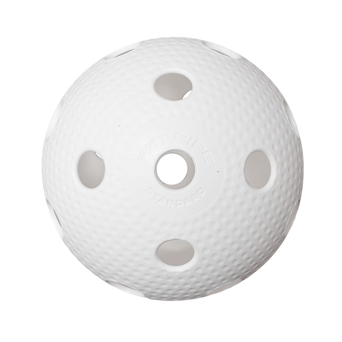 Fat Pipe BALL STANDARD on klassinen salibandypallo harjoituksiin, peleihin ja päivittäiseen pallonkäsittelyyn. Yksittäinen pallo on käytännöllinen valinta pelaajalle, joka tarvitsee uuden salibandypallon treeneihin tai haluaa pitää varapallon mukana harjoituksissa ja peleissä.