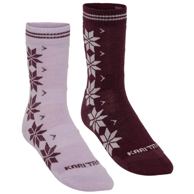 Kari Traa Vinst Wool Socks 2PK - 55% Merino Wool - LIL Dark Pink