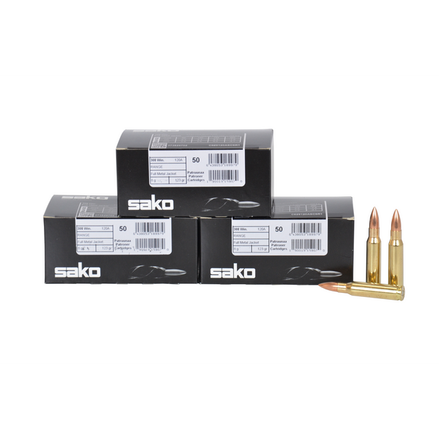 Sako 308 Win Range 8g FMJ kiväärin patruuna