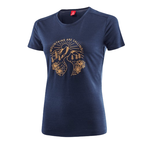Löffler W Printshirt Mountains MERINO-TENCEL(TM) T-paita