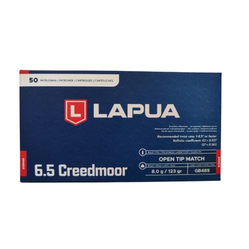 Lapua 6.5 Creedmoor 8.0g Scenar kiväärin patruuna