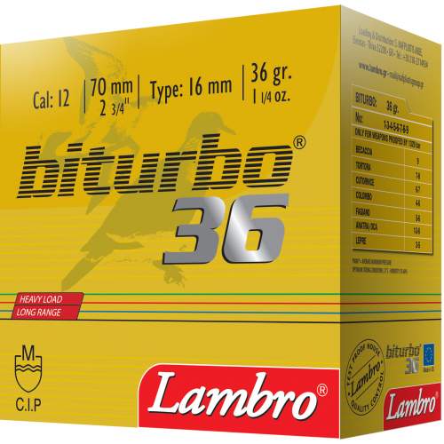 Lambro Biturbo 36 12/70 haulikon patruuna 3.3mm