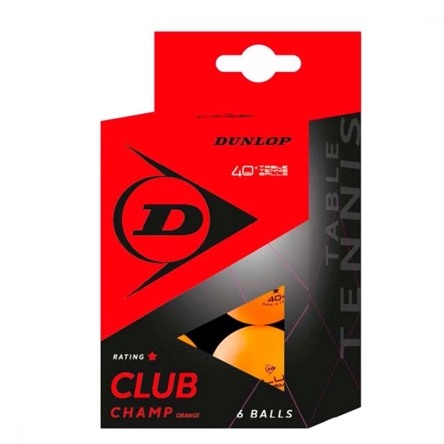 Dunlop Pöytätennispallo Club Champ 6 kpl/ pkt, oranssi