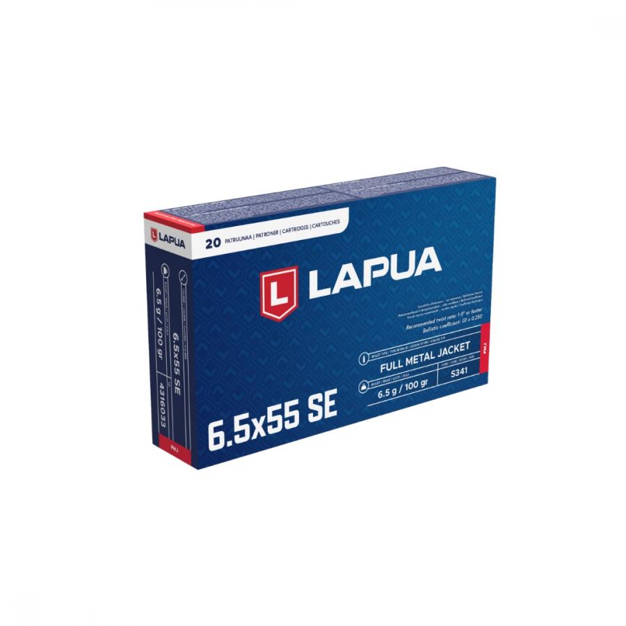 Lapua 6.5x55SE 6.5g FMJ kiväärin patruuna