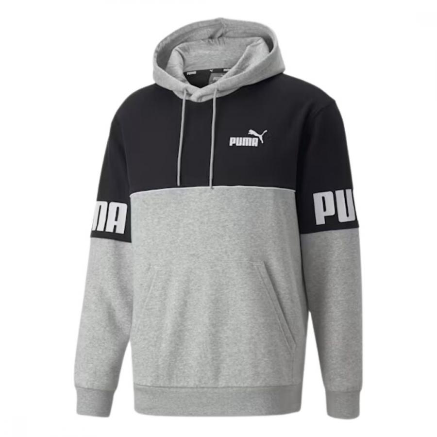 Puma Power Colorblock Hoodie Light Gray Heather - Huppari